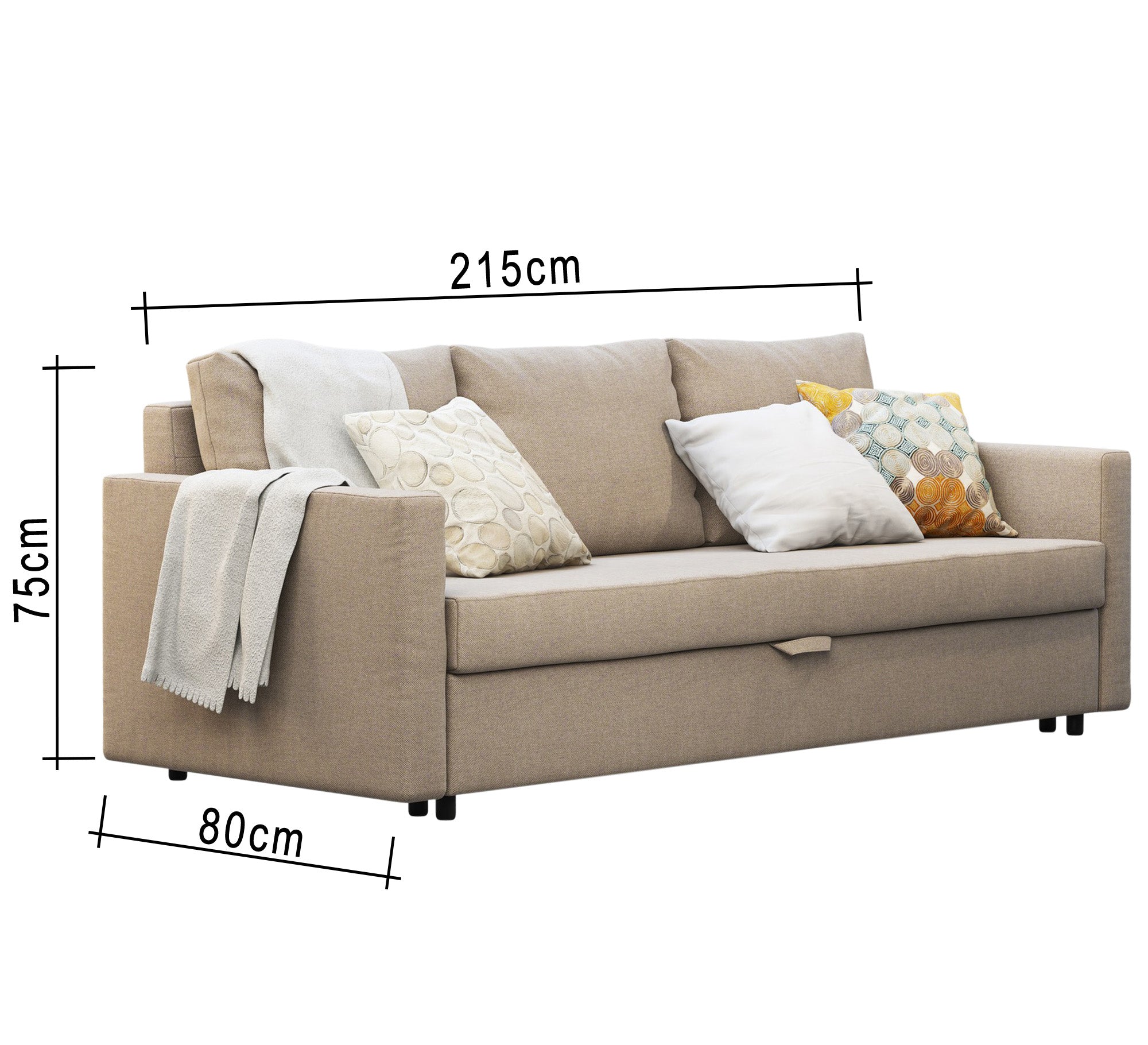 Beige Sofa Bed, Stylish & Versatile Comfort - Vitrine Furniture - Furniture