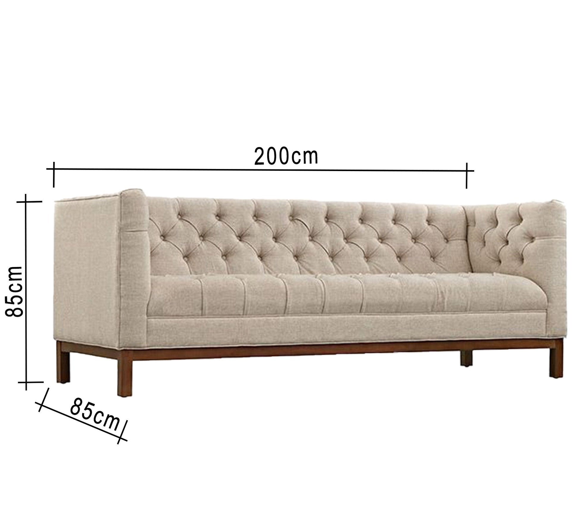 Beige sofa with capotonite grains on the back and the handle - Vitrine Furniture - Living room Sofas