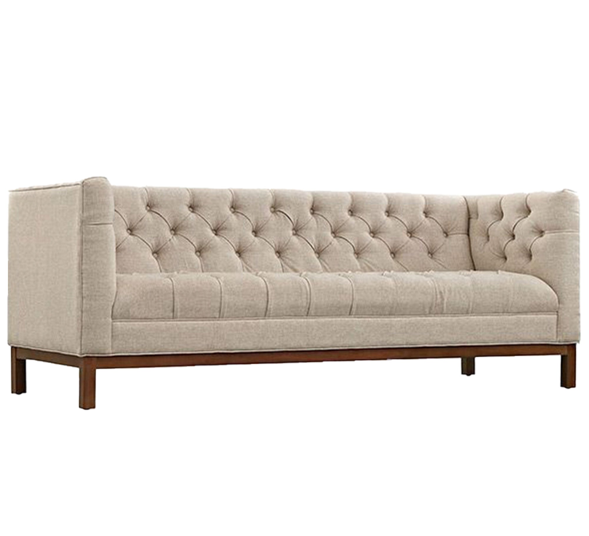 Beige sofa with capotonite grains on the back and the handle - Vitrine Furniture - Living room Sofas