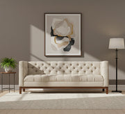 Beige sofa with capotonite grains on the back and the handle - Vitrine Furniture - Living room Sofas