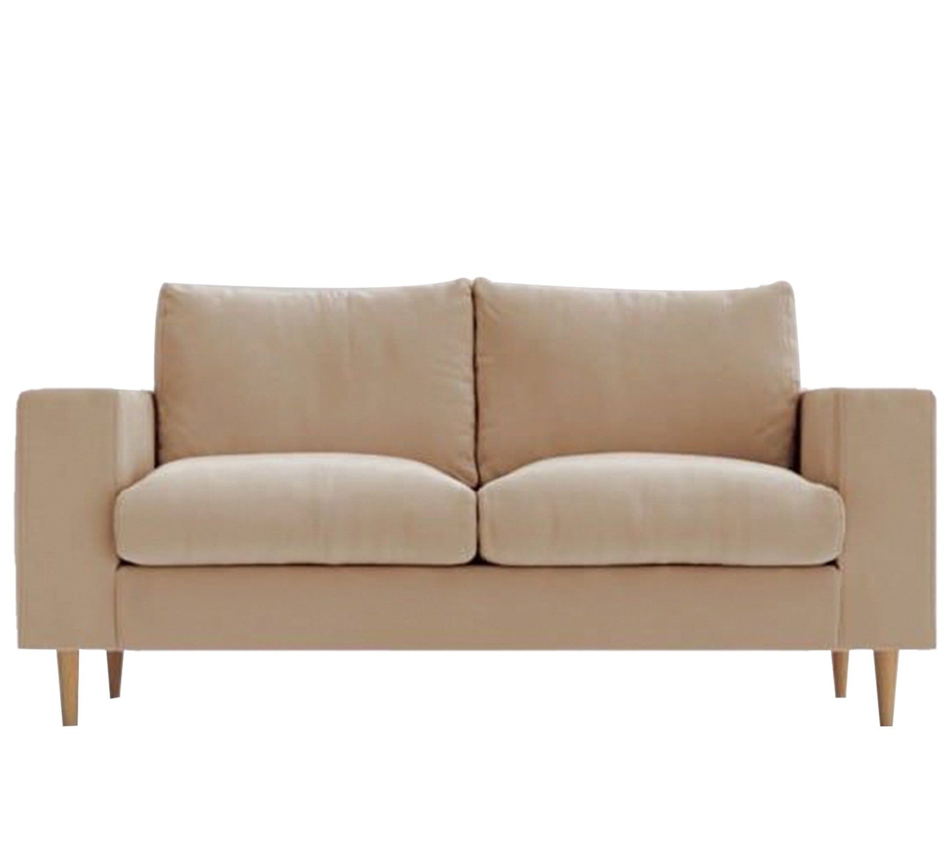 Beige sofa with comfortable cushions and wooden legs - Vitrine Furniture - Living room Sofas