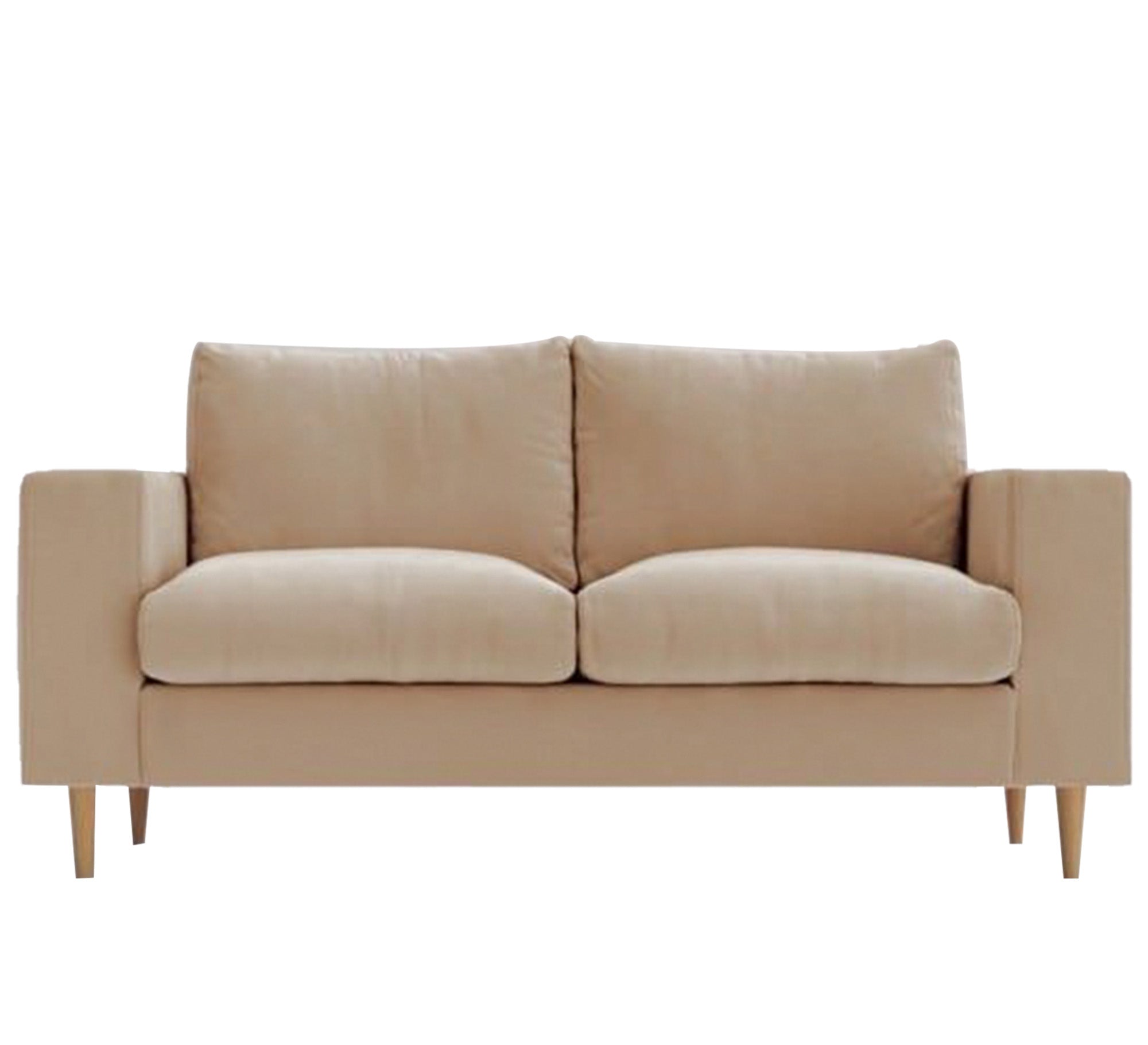 Beige sofa with comfortable cushions and wooden legs - Vitrine Furniture - Living room Sofas