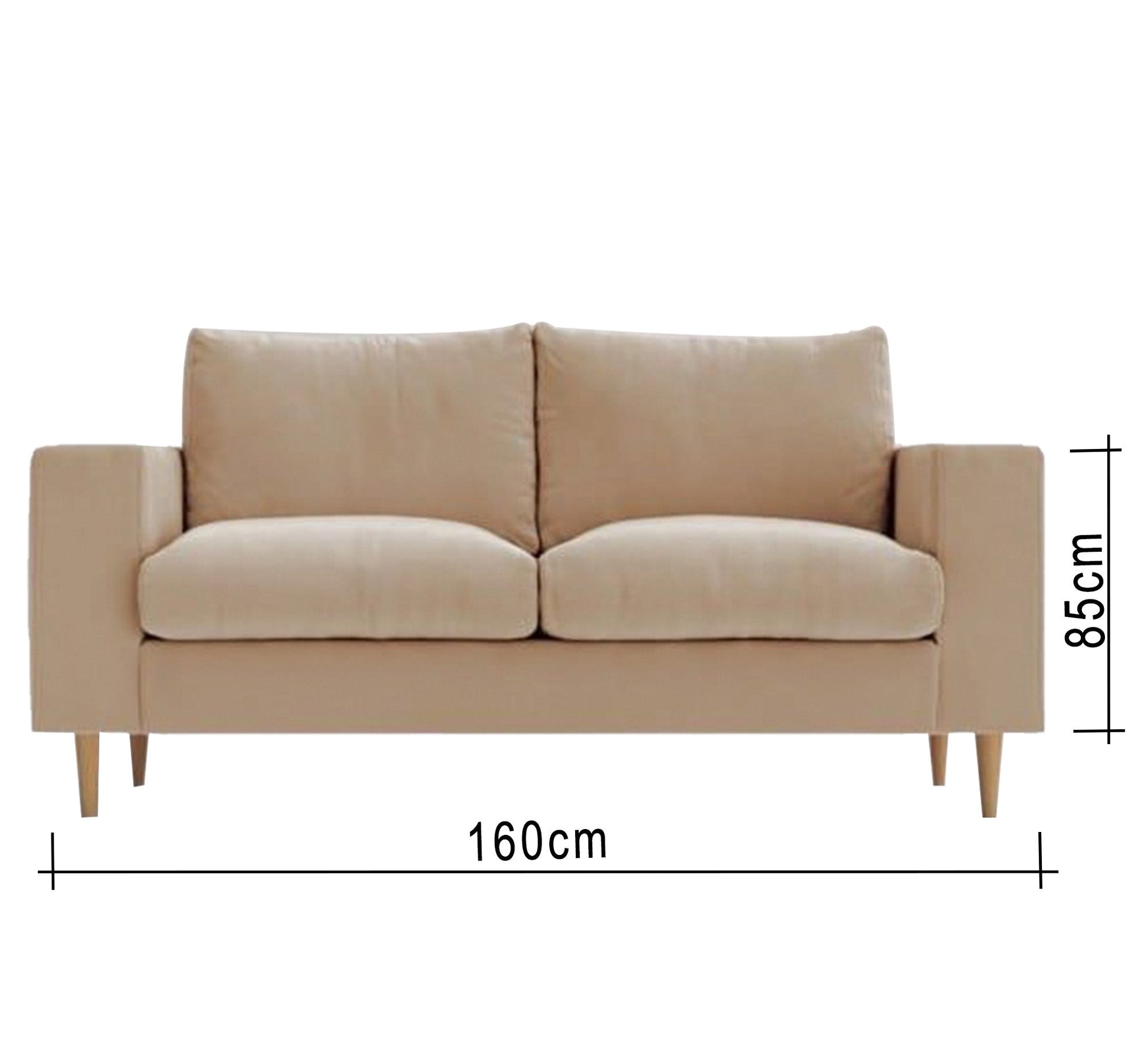 Beige sofa with comfortable cushions and wooden legs - Vitrine Furniture - Living room Sofas