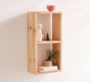 Beige Swedish Wood Shelving Unit - Vitrine Furniture - Décor