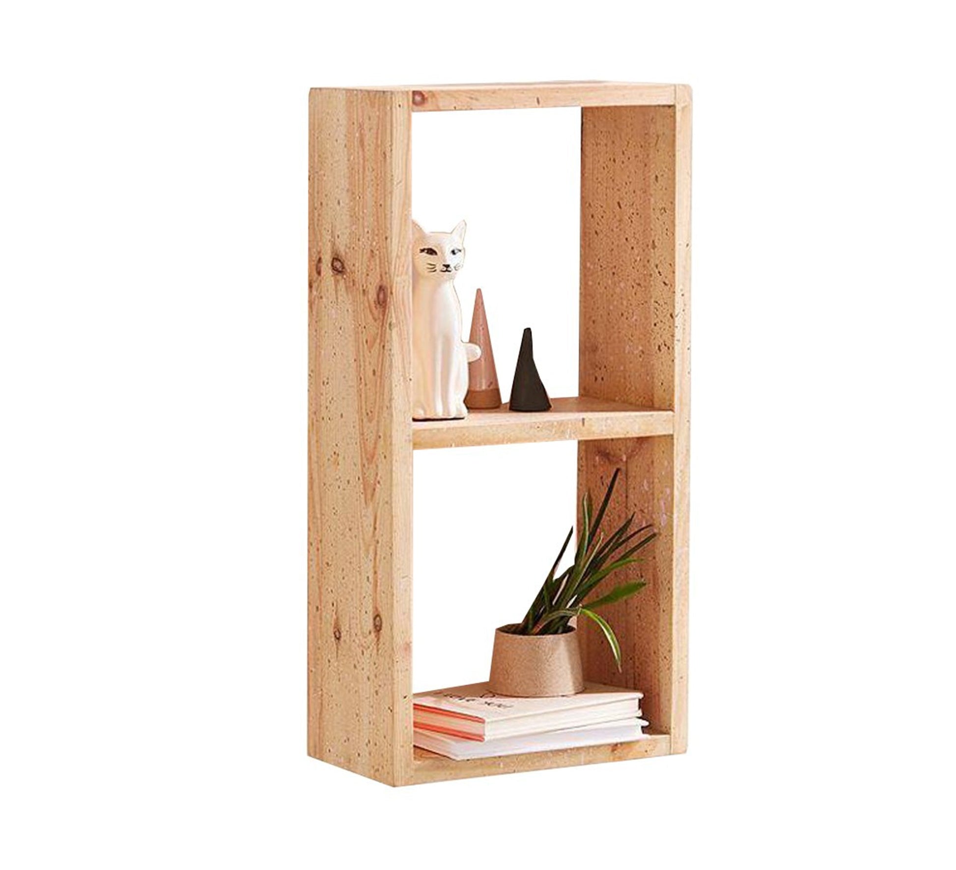 Beige Swedish Wood Shelving Unit - Vitrine Furniture - Décor