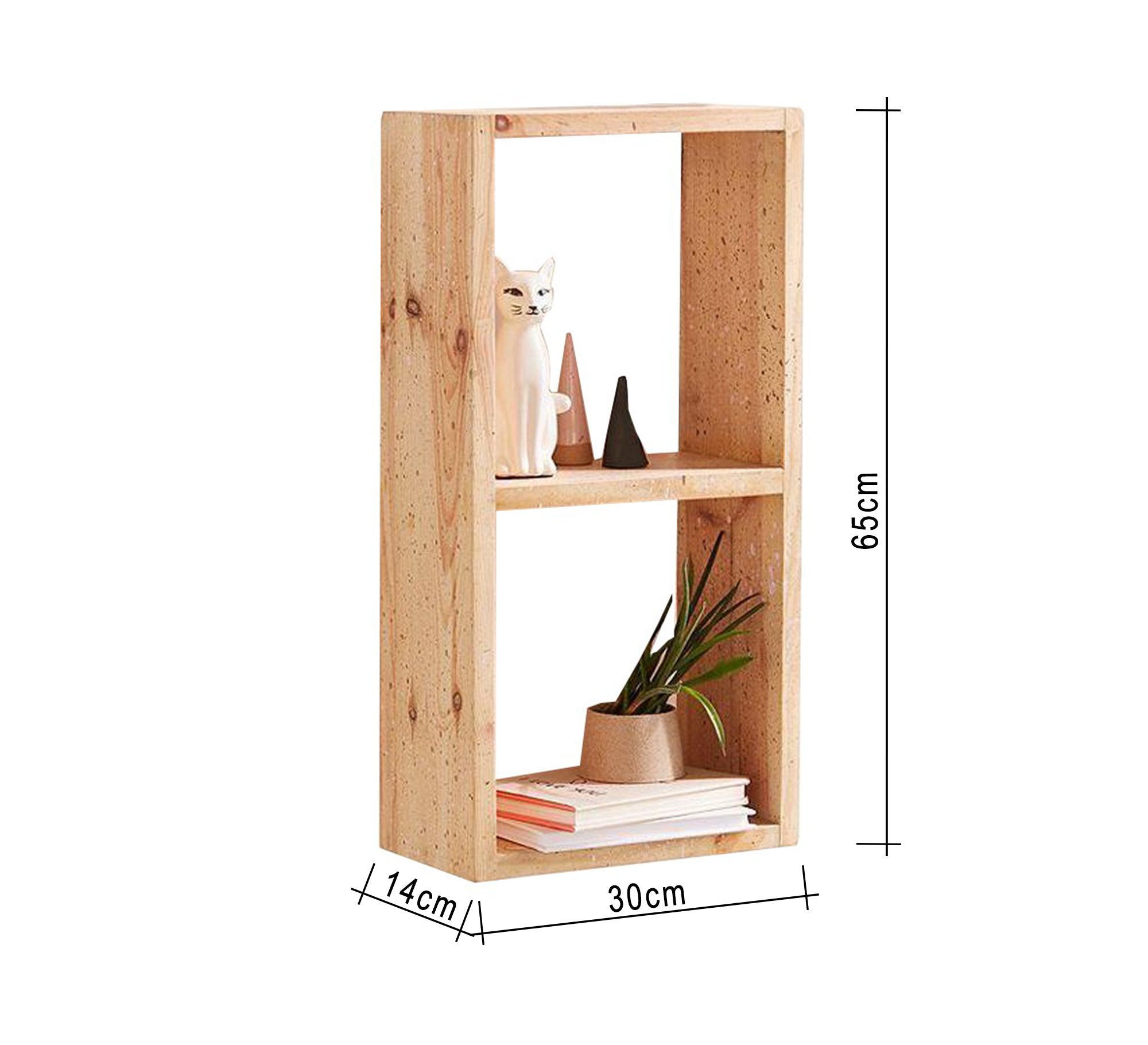 Beige Swedish Wood Shelving Unit - Vitrine Furniture - Décor