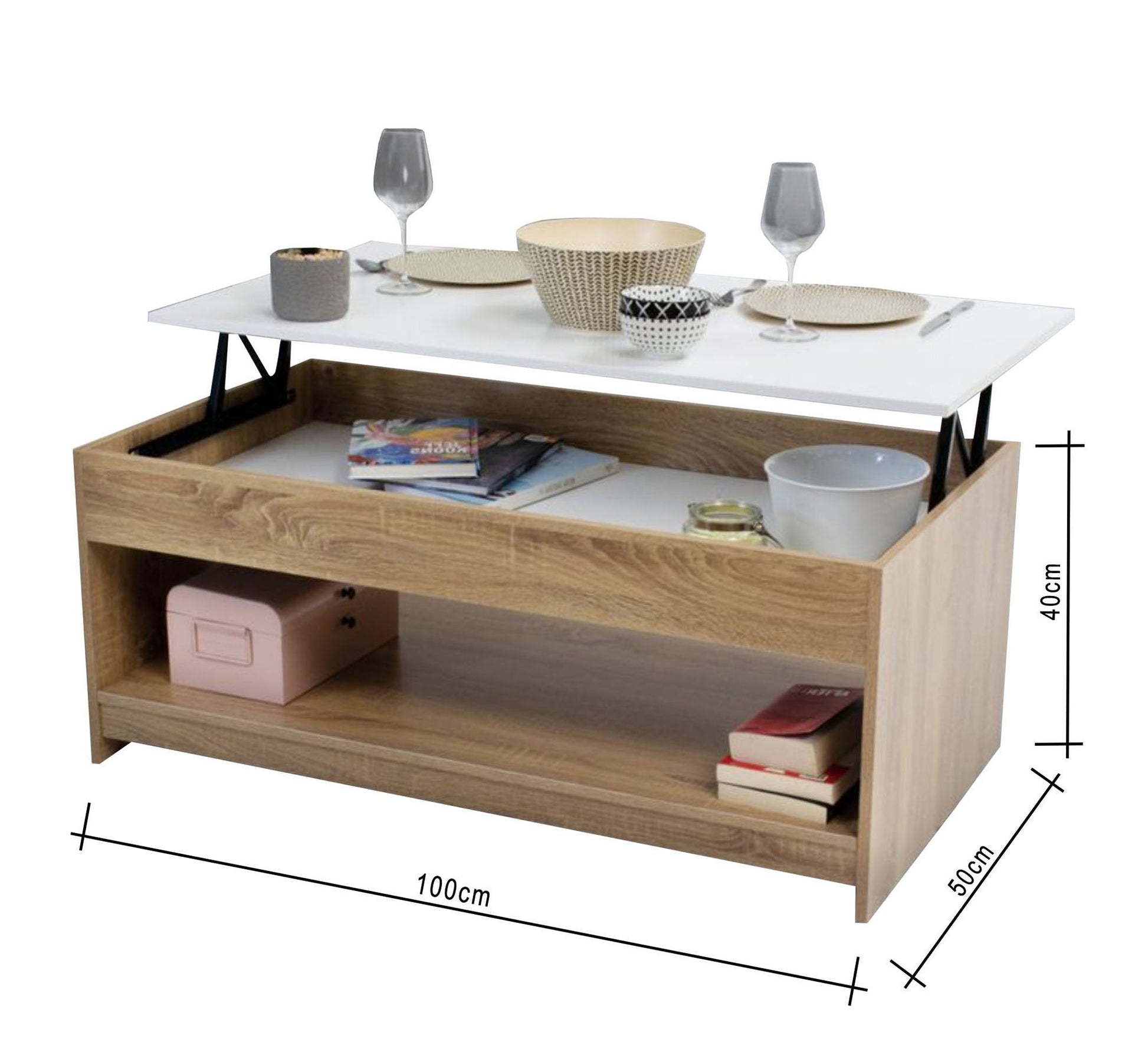 Beige table with movable top - Vitrine Furniture - Furniture