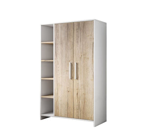 Beige & White Elegance Wardrobe with External Shelves Added - Vitrine Furniture - Furniture