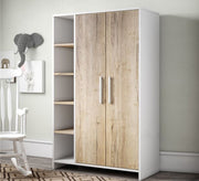 Beige & White Elegance Wardrobe with External Shelves Added - Vitrine Furniture - Furniture