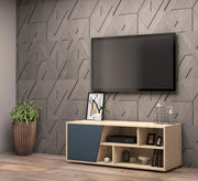 Beige Wood TV Table * Stylish Gray Accents - Vitrine Furniture - TV Table & Cabinet