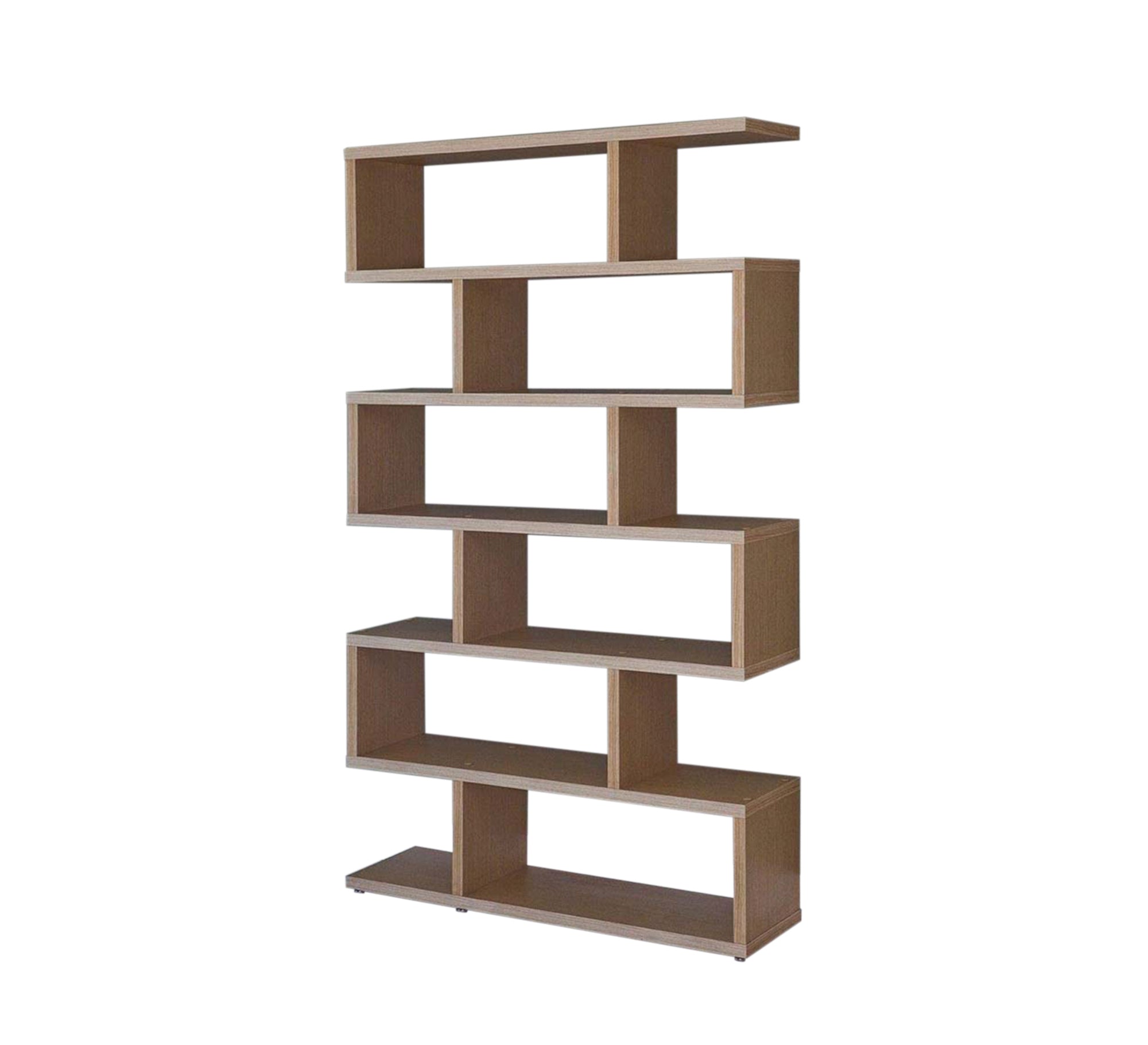 Beige Wooden Bookcase - Vitrine Furniture - Furniture