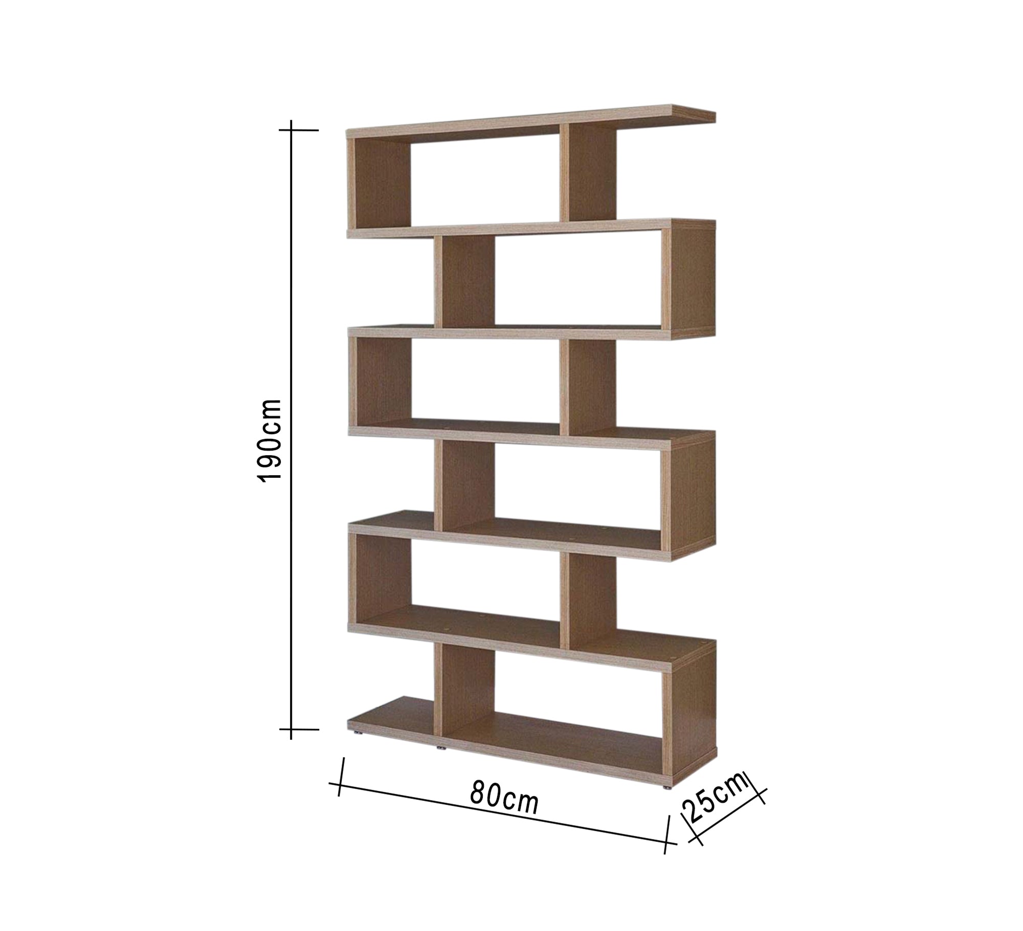 Beige Wooden Bookcase - Vitrine Furniture - Furniture