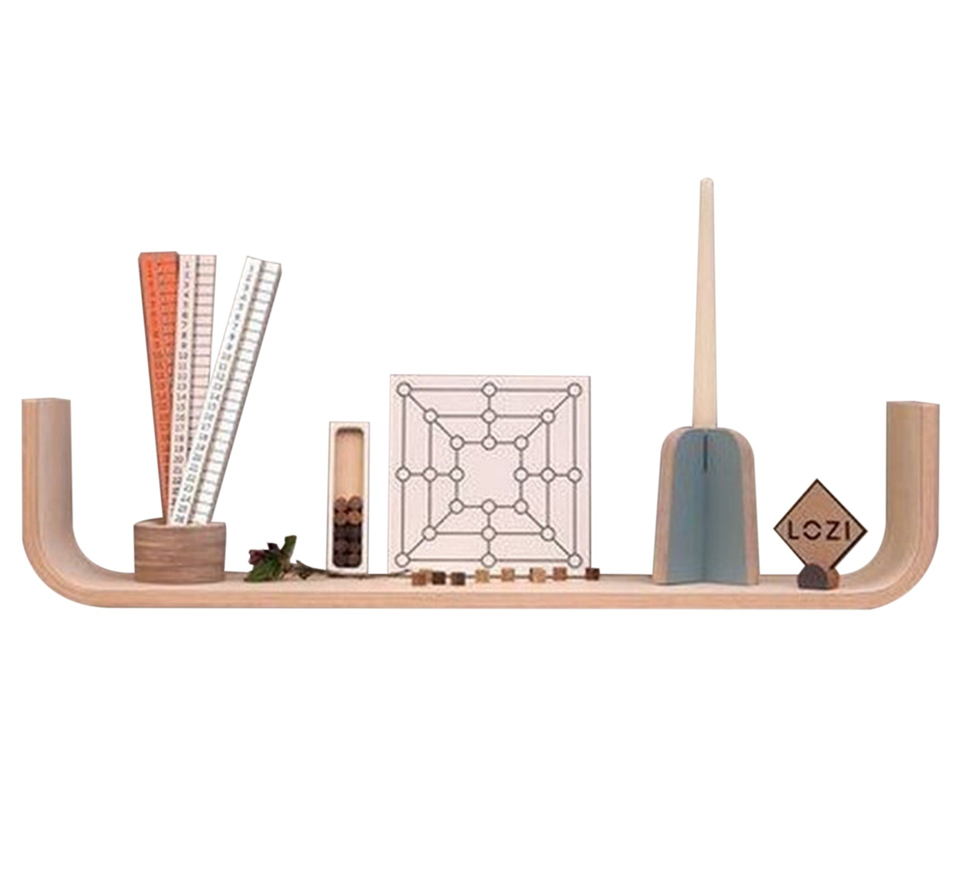 Beige Wooden Decorative Shelf - Vitrine Furniture - Décor