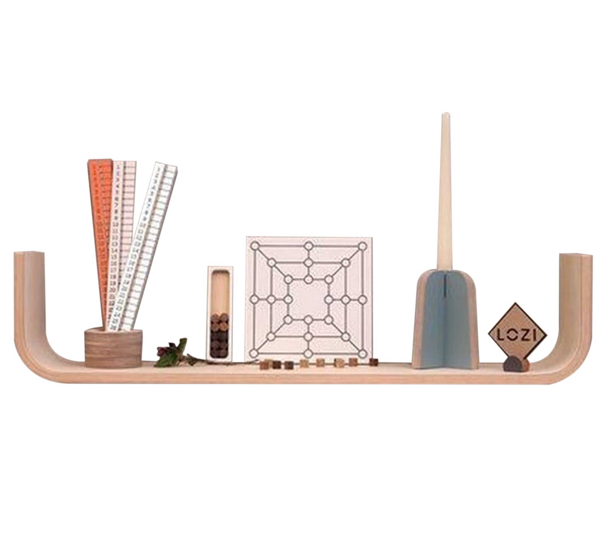 Beige Wooden Decorative Shelf - Vitrine Furniture - Décor