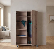Beige Wooden Wardrobe Stylish & Mobile Storage - Vitrine Furniture - Wardrobes