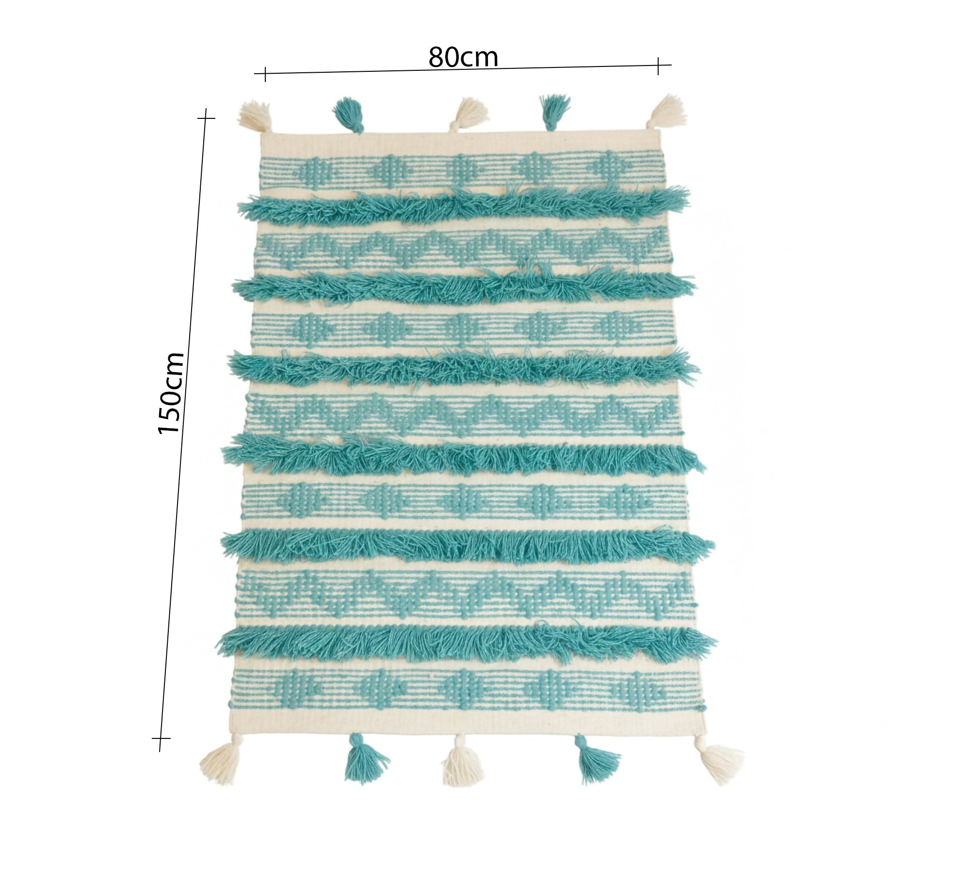 Beige woven rug with a light hexagonal diamond pattern - Vitrine Furniture - Accessories