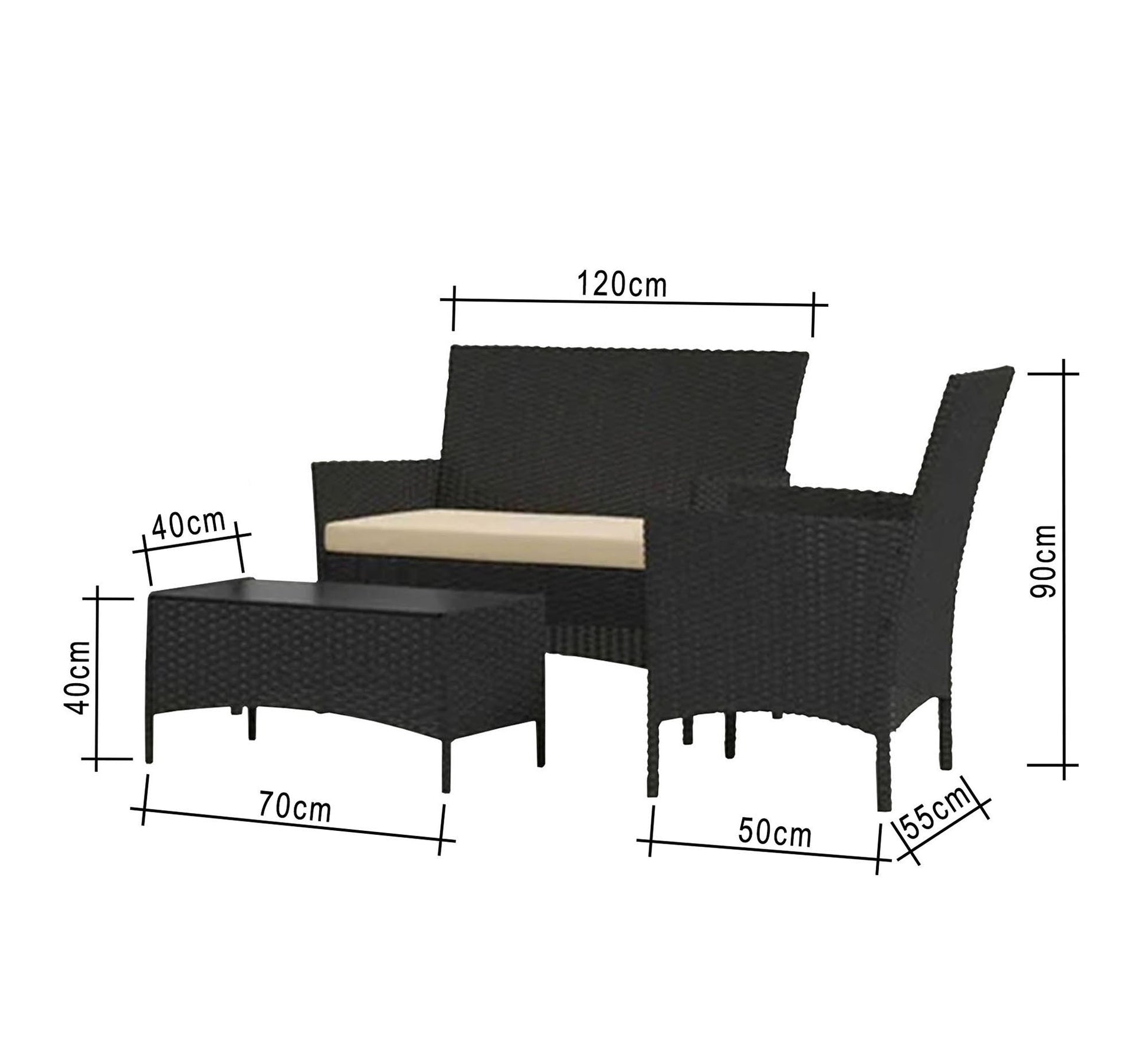 Black and beige outdoor seating set - Vitrine Furniture - Outdoor Products