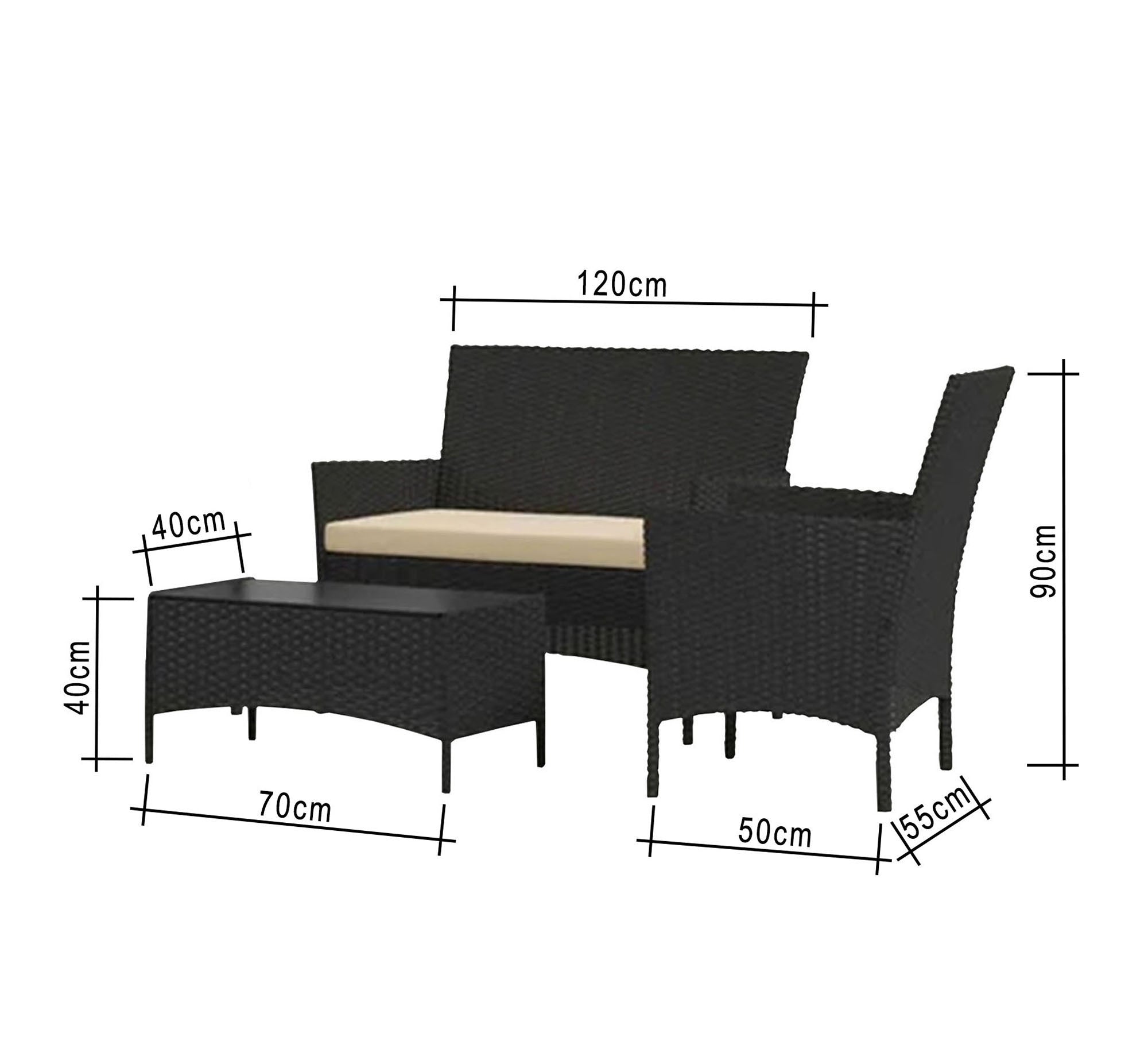 Black and beige outdoor seating set - Vitrine Furniture - Outdoor Products