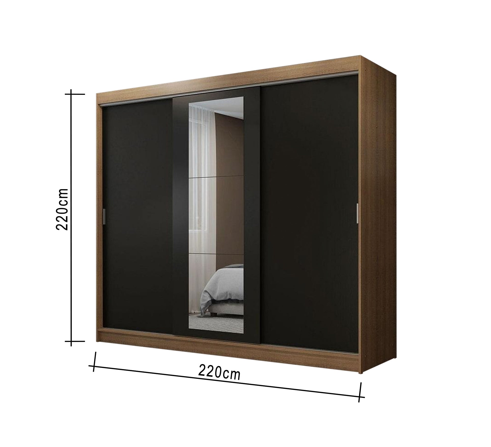 Black and beige sliding wardrobe - Vitrine Furniture - Furniture