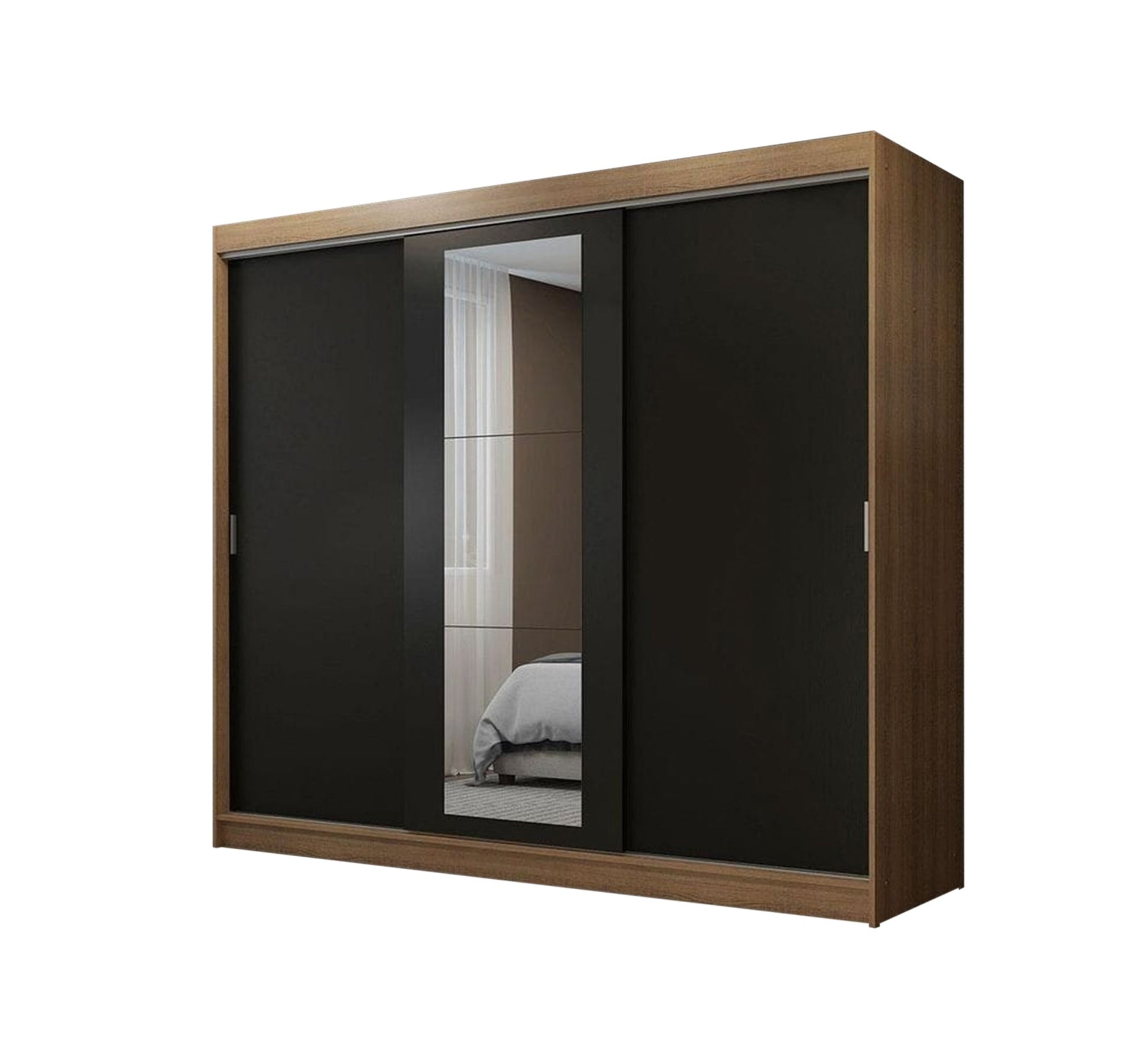 Black and beige sliding wardrobe - Vitrine Furniture - Furniture