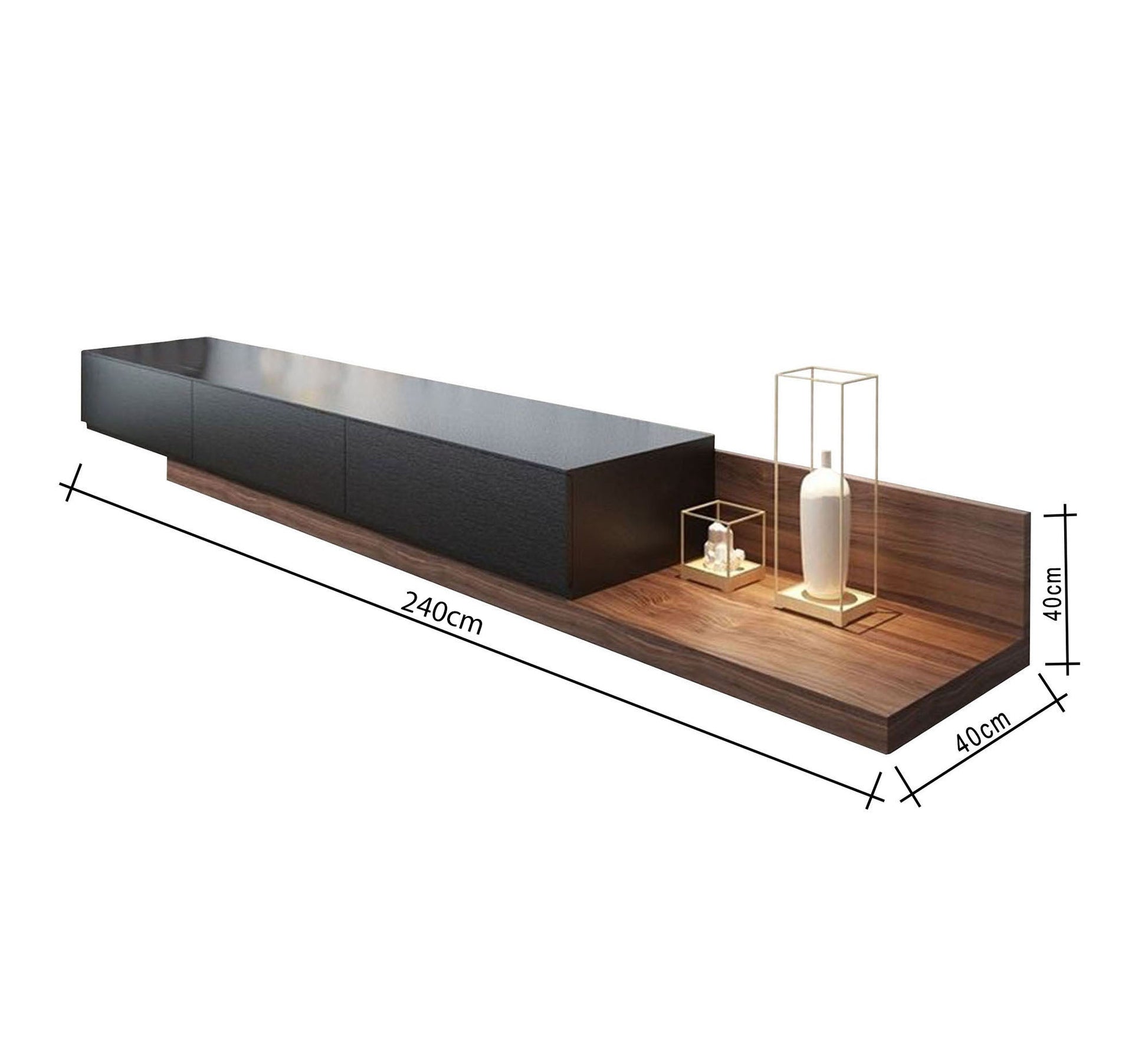 Black and chocolate brown TV table - Vitrine Furniture - Furniture