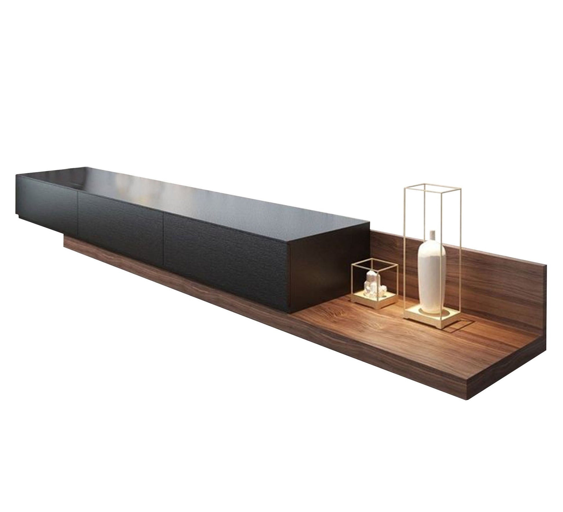 Black and chocolate brown TV table - Vitrine Furniture - Furniture