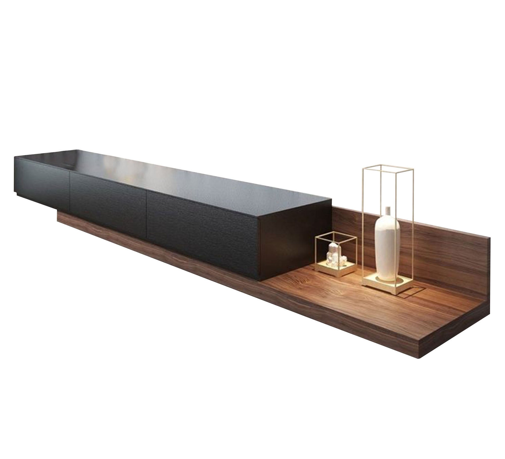 Black and chocolate brown TV table - Vitrine Furniture - Furniture