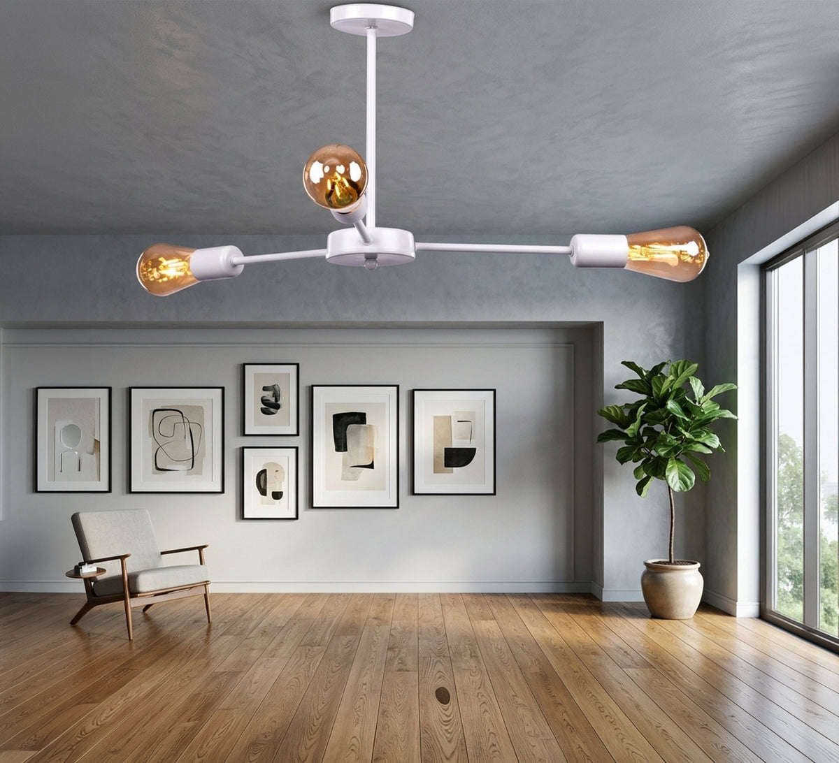 Black and gold 3-light circular pendant - Vitrine Furniture - Ceiling lights