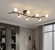 Black and gold 5-light modern chandelier with a curved-branch design - Vitrine Furniture - Ceiling lights