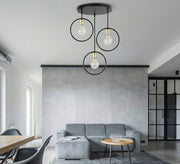 Black and gold 6-light modern chandelier with a curved-branch design - Vitrine Furniture - Ceiling lights