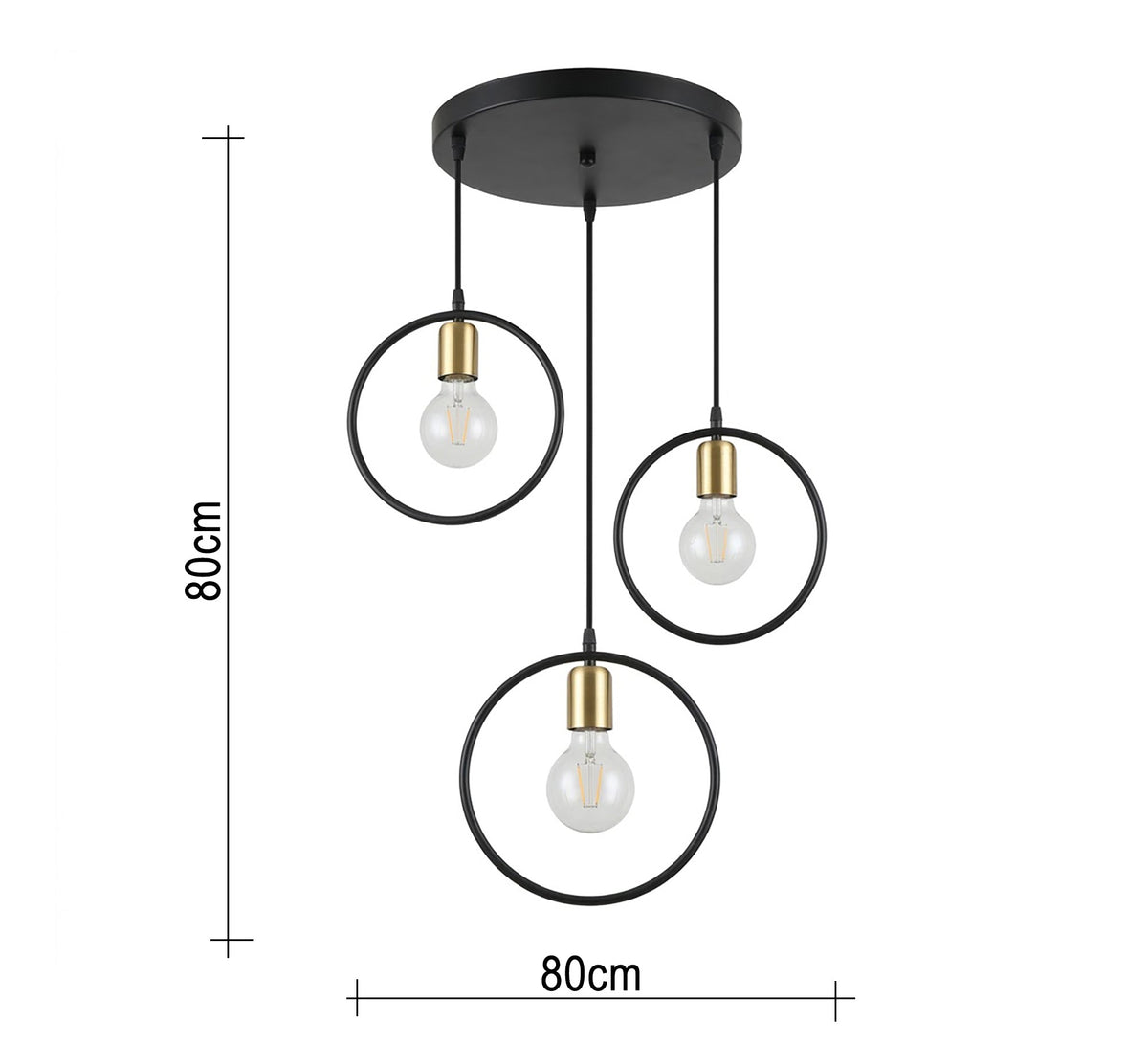 Black and gold 6-light modern chandelier with a curved-branch design - Vitrine Furniture - Ceiling lights