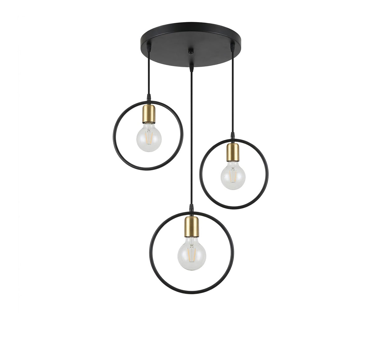Black and gold 6-light modern chandelier with a curved-branch design - Vitrine Furniture - Ceiling lights