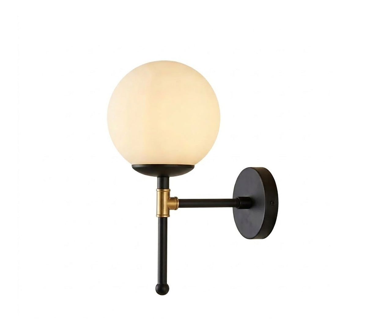 Black and Gold Arm Globe Sconce - Vitrine Furniture - Wall Sconce