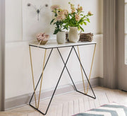 Black and gold console with marble top - Vitrine Furniture - Furniture