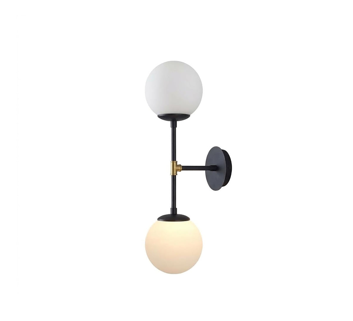 Black and Gold Double Globe Sconce - Vitrine Furniture - Wall Sconce