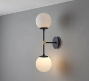 Black and Gold Double Globe Sconce - Vitrine Furniture - Wall Sconce