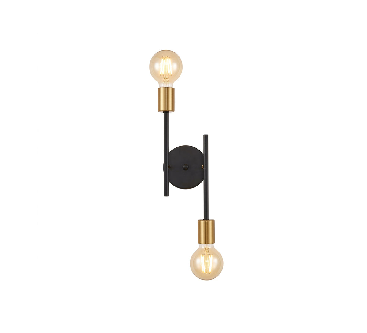 Black and Gold Double Rod Sconce - Vitrine Furniture - Wall Sconce