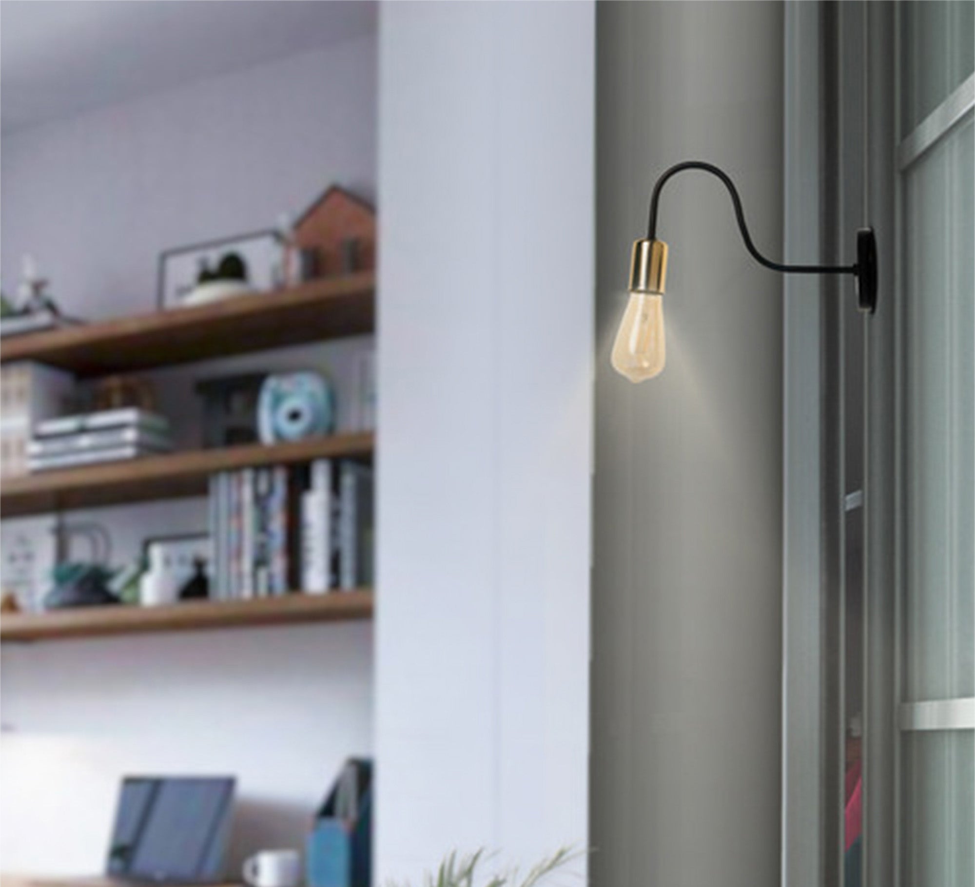 Black and gold metal wall lamp - Vitrine Furniture - Lighting