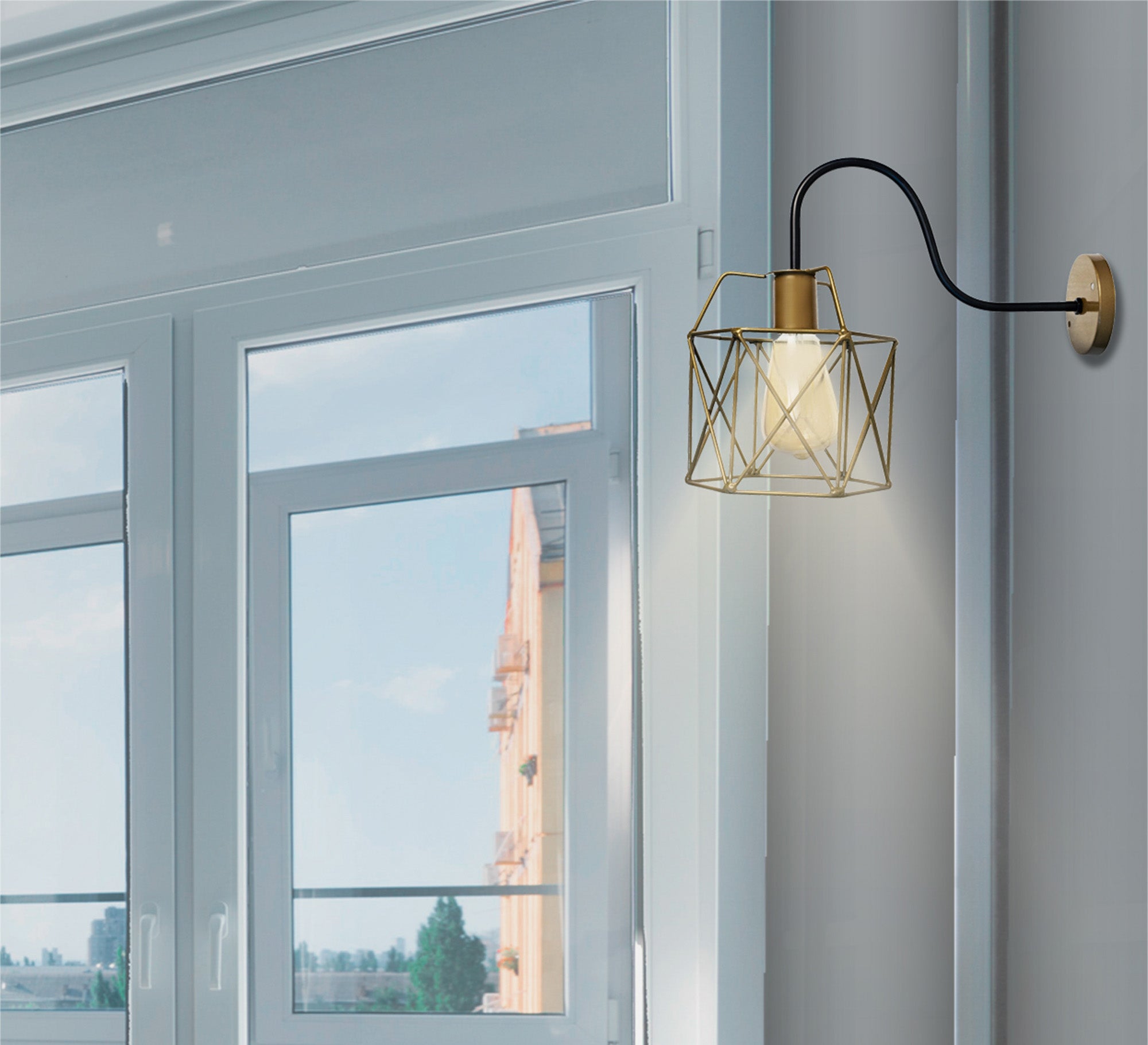 Black and gold metal wall lamp - Vitrine Furniture - Lighting