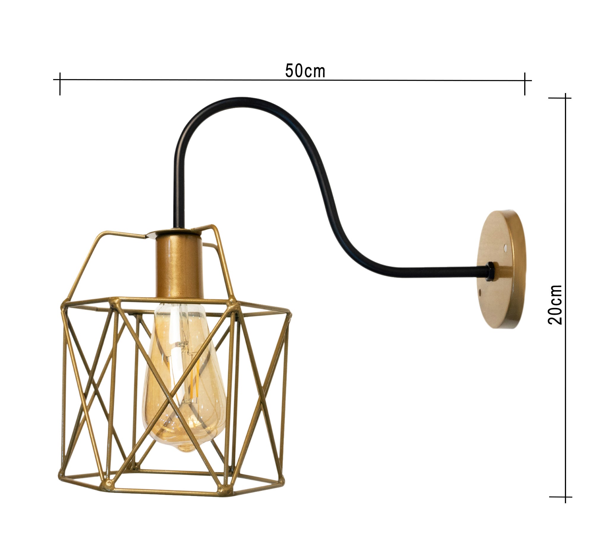 Black and gold metal wall lamp - Vitrine Furniture - Lighting