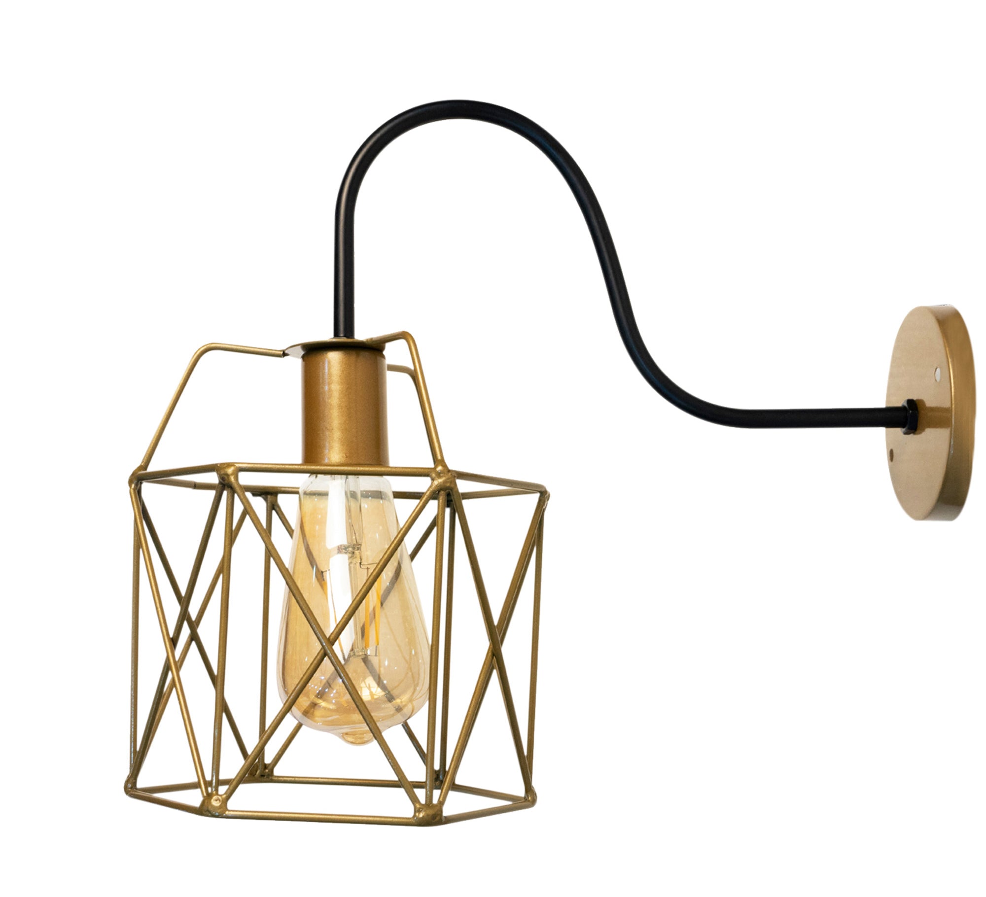 Black and gold metal wall lamp - Vitrine Furniture - Lighting