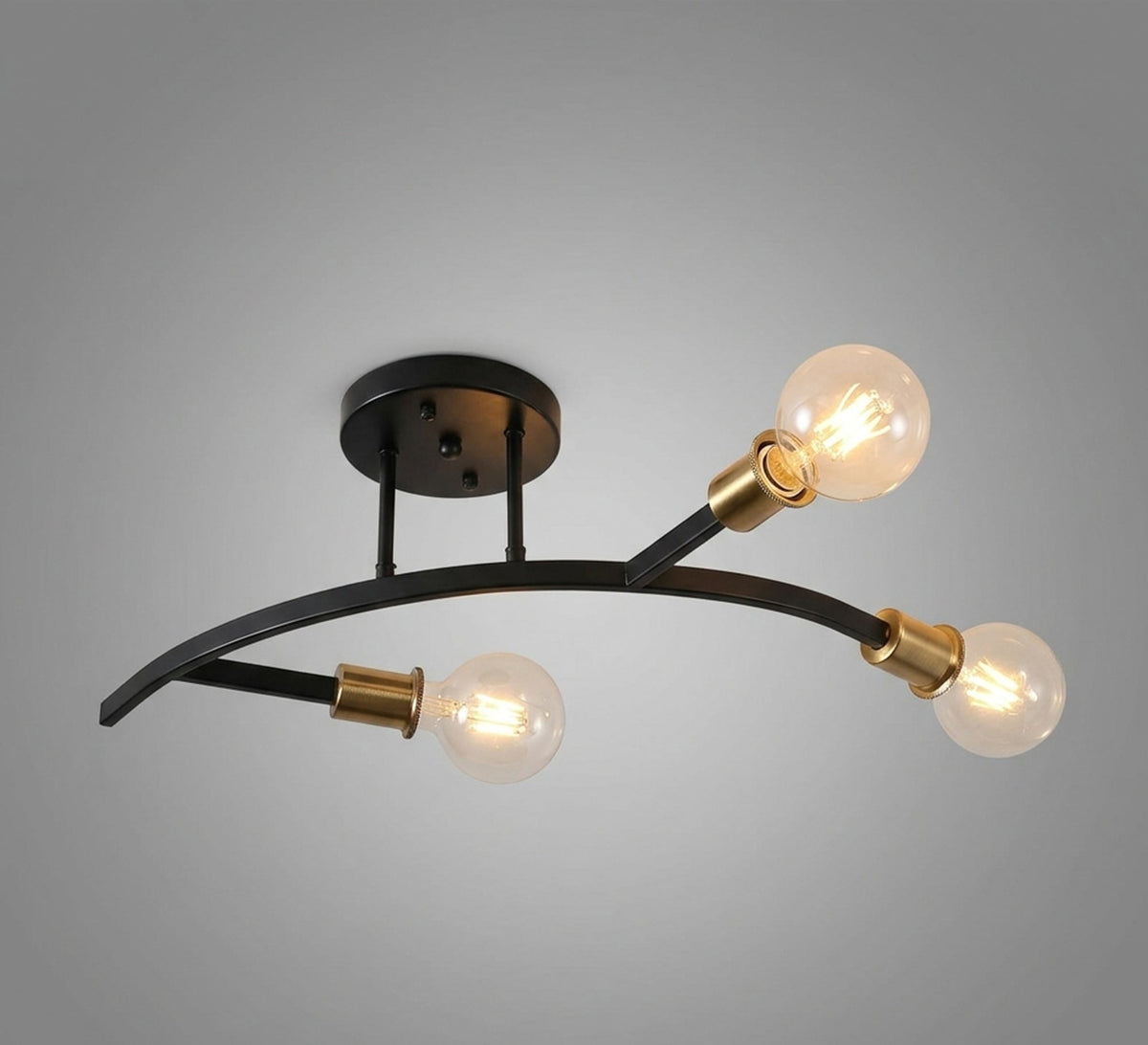 Black and gold multi-arm modern chandelier with an interlocking design - Vitrine Furniture - Ceiling lights