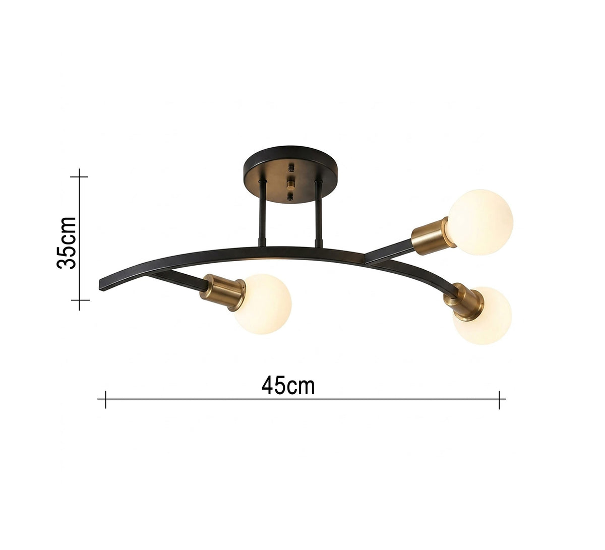 Black and gold multi-arm modern chandelier with an interlocking design - Vitrine Furniture - Ceiling lights