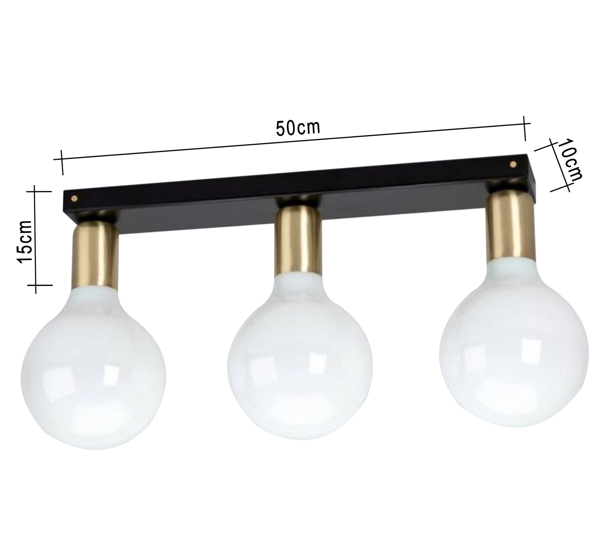 Black and gold ruler wall lamp - Vitrine Furniture - Lighting