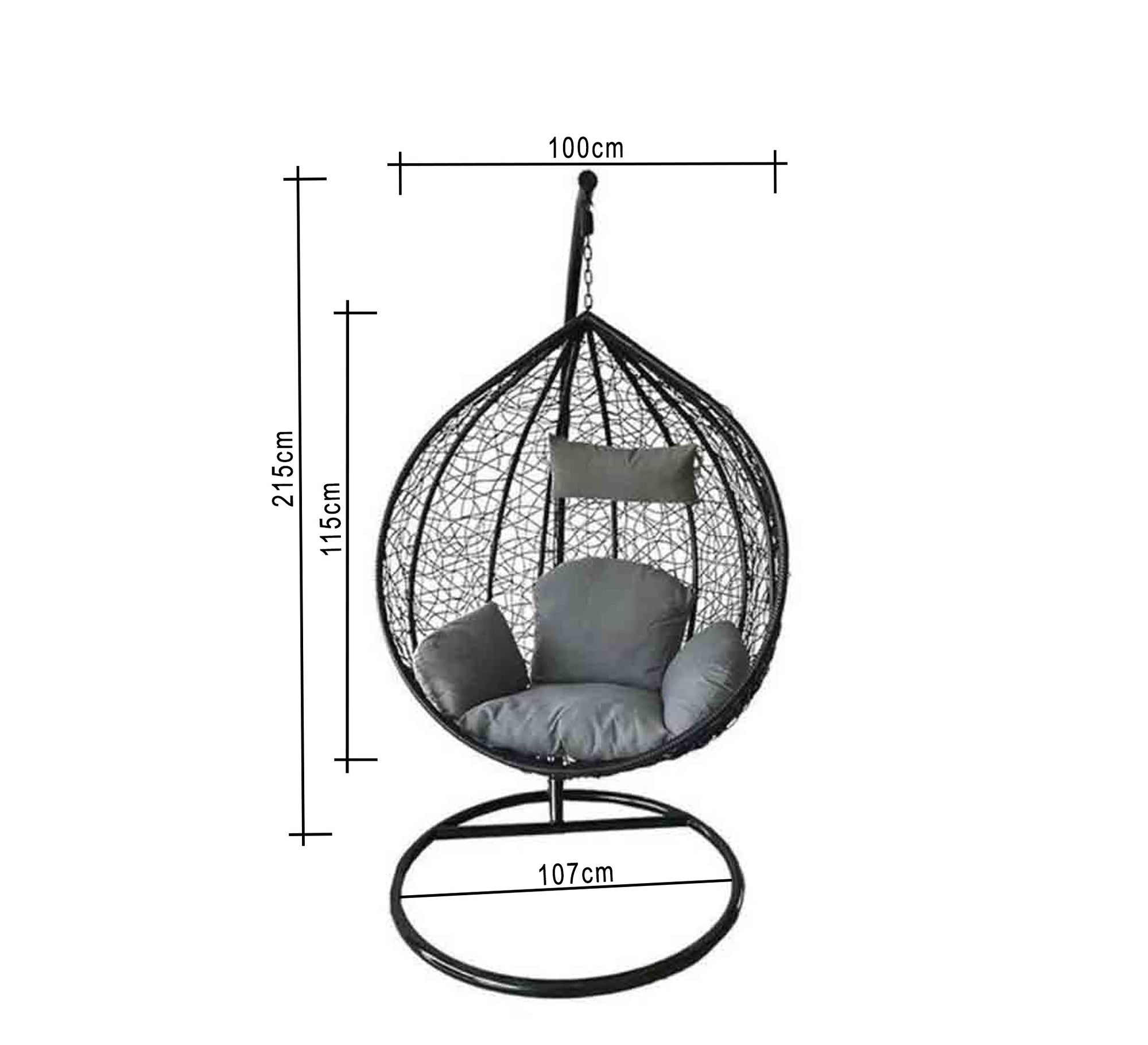 Black and gray outdoor swing - Vitrine Furniture - Outdoor Products