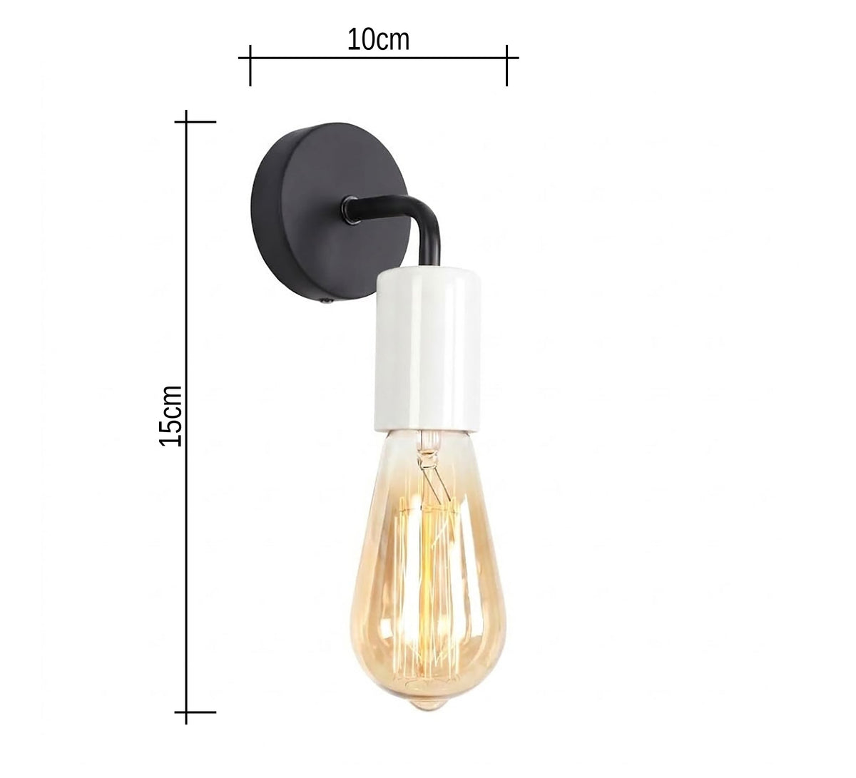 Black and White Edison Bulb Sconce - Vitrine Furniture - Wall Sconce