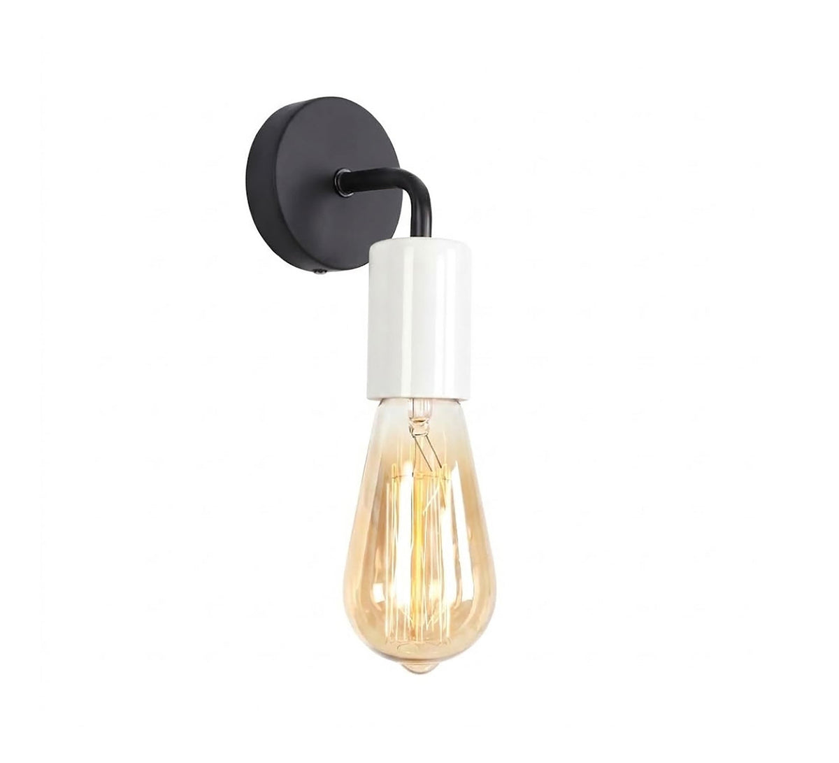 Black and White Edison Bulb Sconce - Vitrine Furniture - Wall Sconce