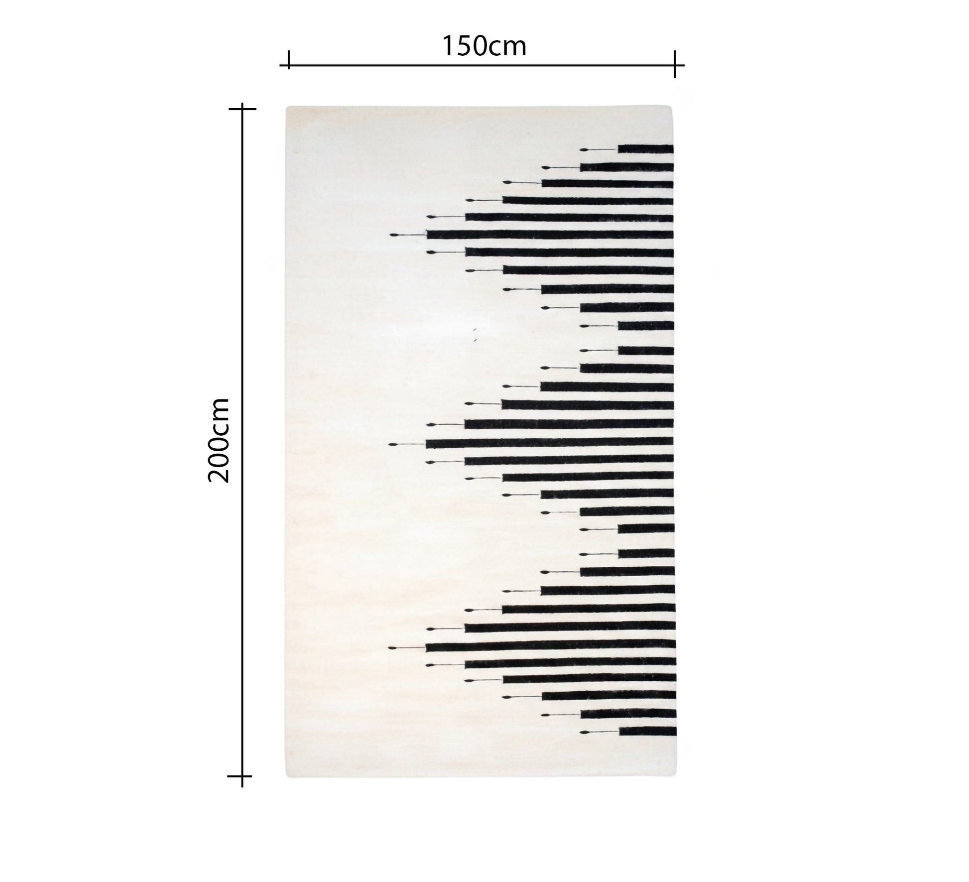 Black and white horizontal stripes rug - Vitrine Furniture - Accessories