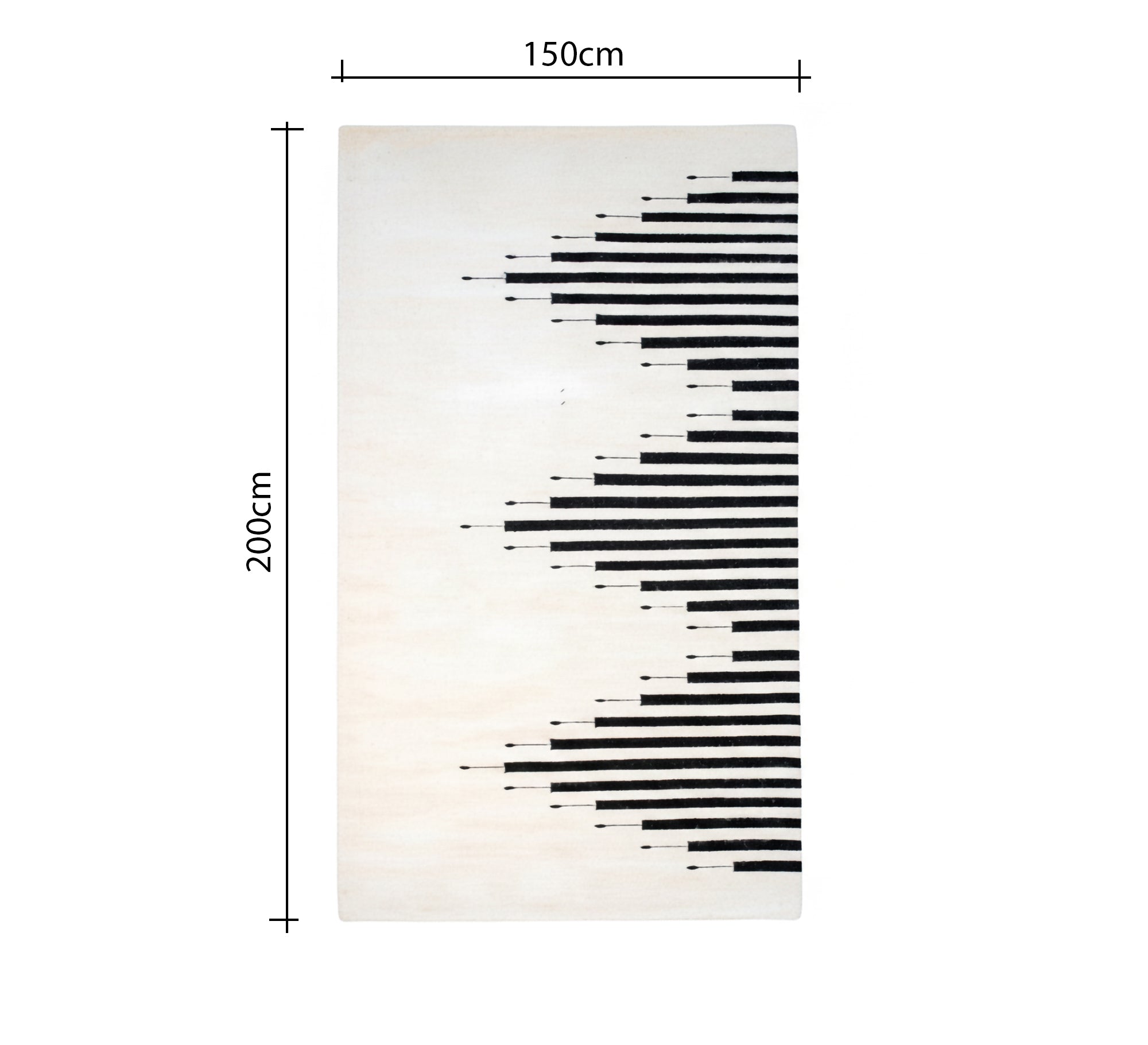 Black and white horizontal stripes rug - Vitrine Furniture - Accessories