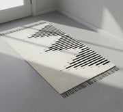Black and white horizontal stripes rug - Vitrine Furniture - Accessories